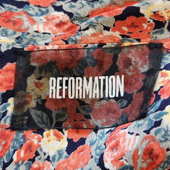 Reformation ditsy floral/moody floral viscose mini a-line skirt made in USA Sz 2 - Picture 6 of 8